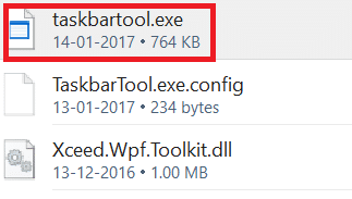 Double-cliquez sur taskbartool.exe.  Comment rendre la barre des tâches transparente dans Windows 10