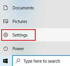 Appuyez sur la touche Windows et sélectionnez l'icône Paramètres |  changer le plan d'alimentation