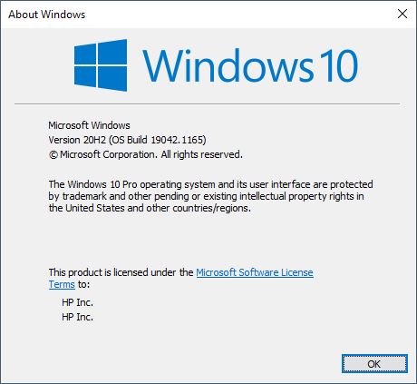 détails de la version de Windows