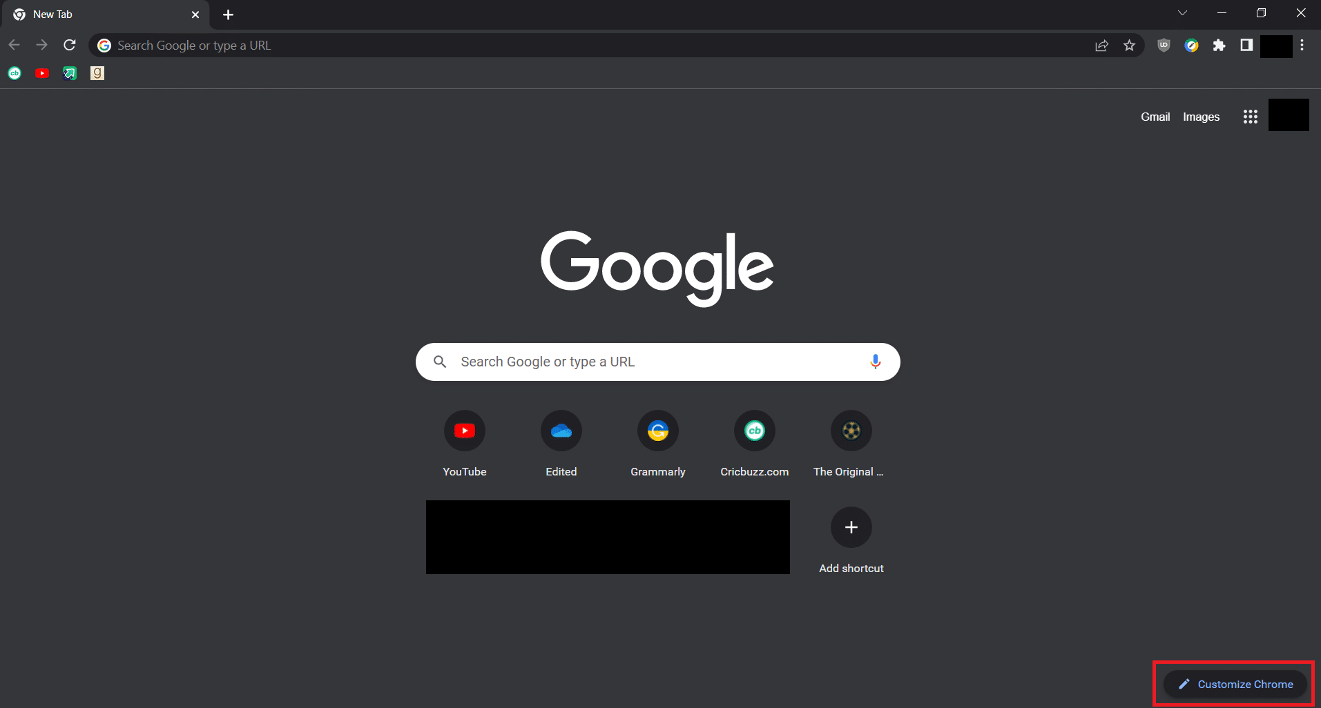 Personnaliser l'option Chrome 