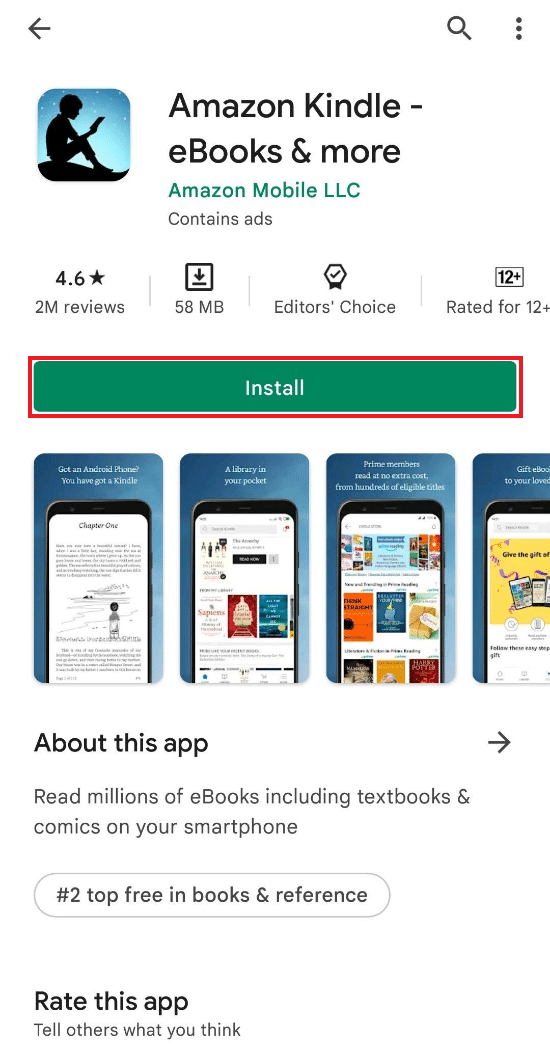 Installez l'application Kindle.  Comment ouvrir des fichiers MOBI sur Android