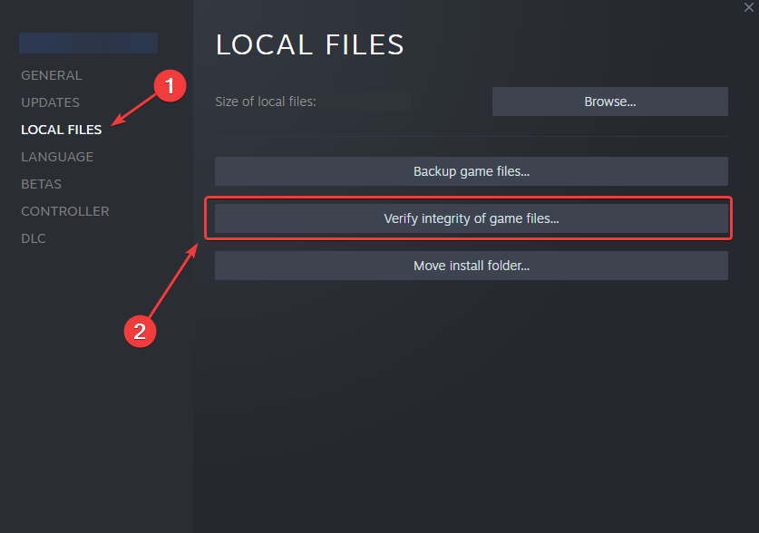 Vérifier l'intégrité des fichiers locaux dans Steam