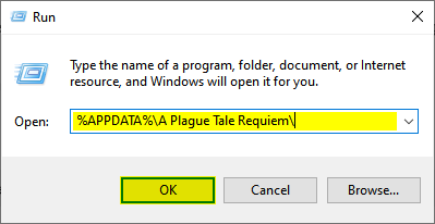 Emplacement de Plague Tale Requiem dans Windows Run