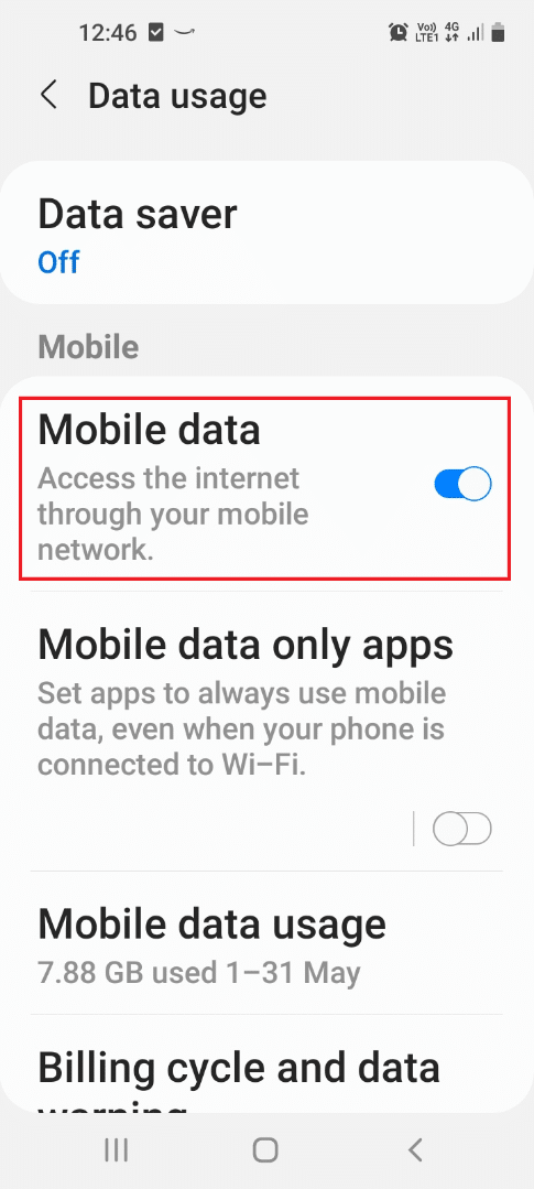 Activer les données mobiles