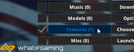 Textures dans la liste des mods