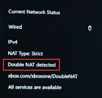 Double erreur NAT détectée sur Xbox One